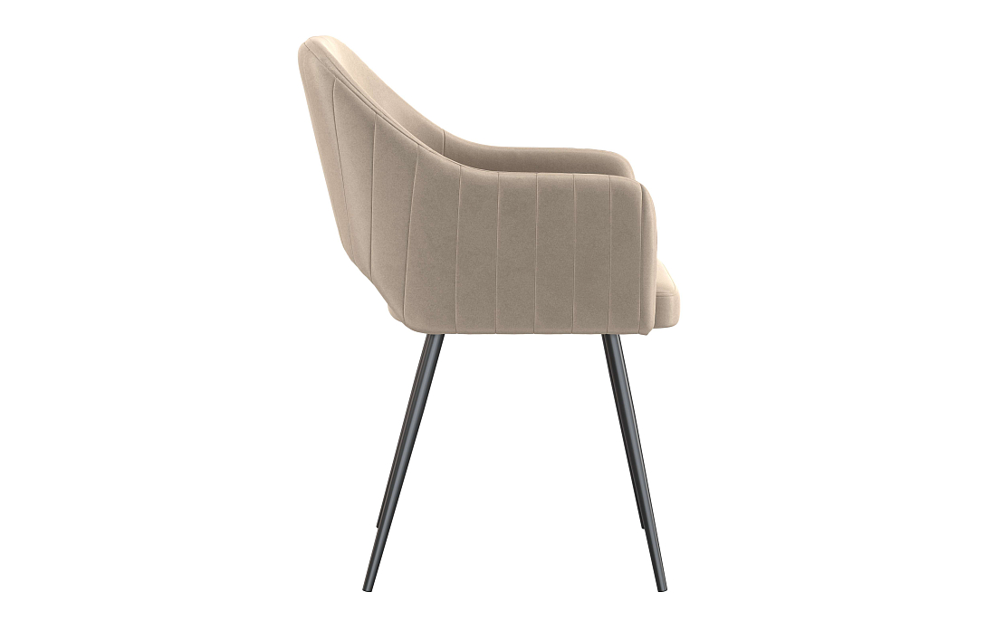 Стул Берта Т велюр конфетти крем/Цвет металл черный